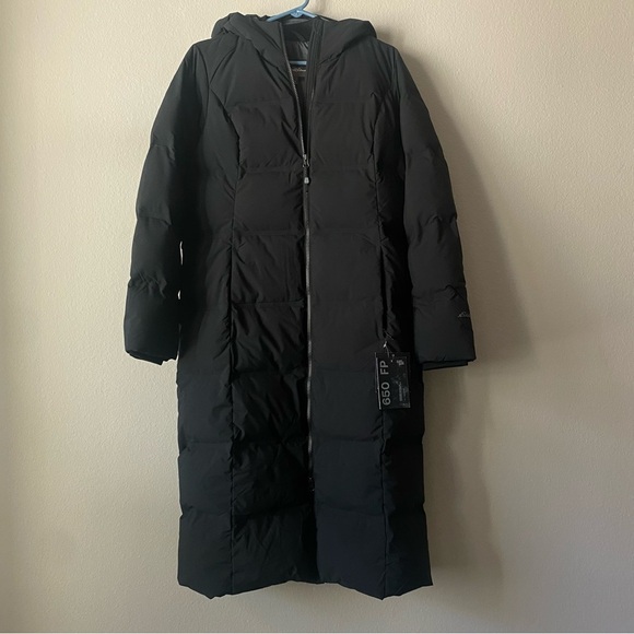 ✨NWT Eddie Bauer Black Glacier Peak Seamless Stretch Down Duffle Coat ✨ - Picture 4 of 7